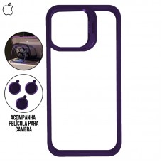 Capa iPhone 15 Pro - Metal Stand Dark Purple